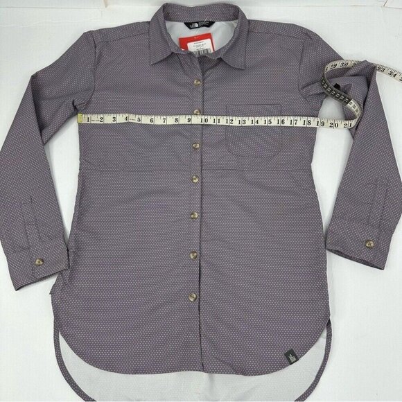 The North Face Women's NWT Purple Sage Dot Stevie Button Down Tunic Top S/C37.25 - Picture 9 of 10